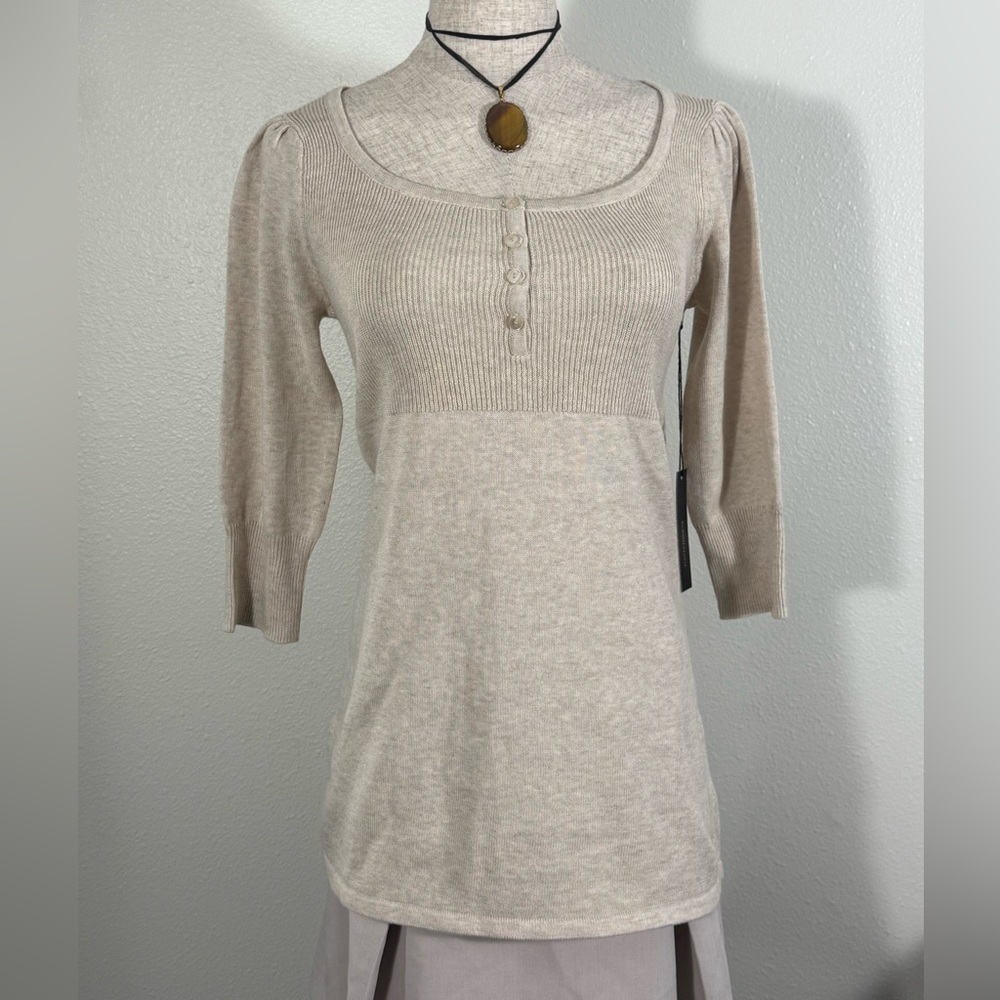 BCBGMaxAzria Light Beige Knit Blouse